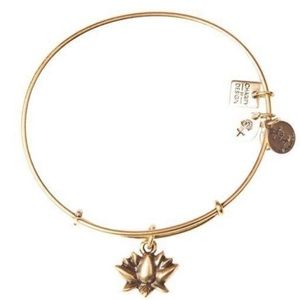 NWT Alex and Ani Gold Lotus Blossom Bracelet